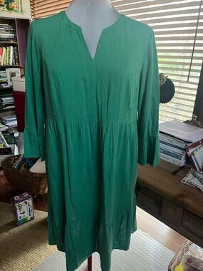J Jill Kelly Green Tiered Midi Dress large